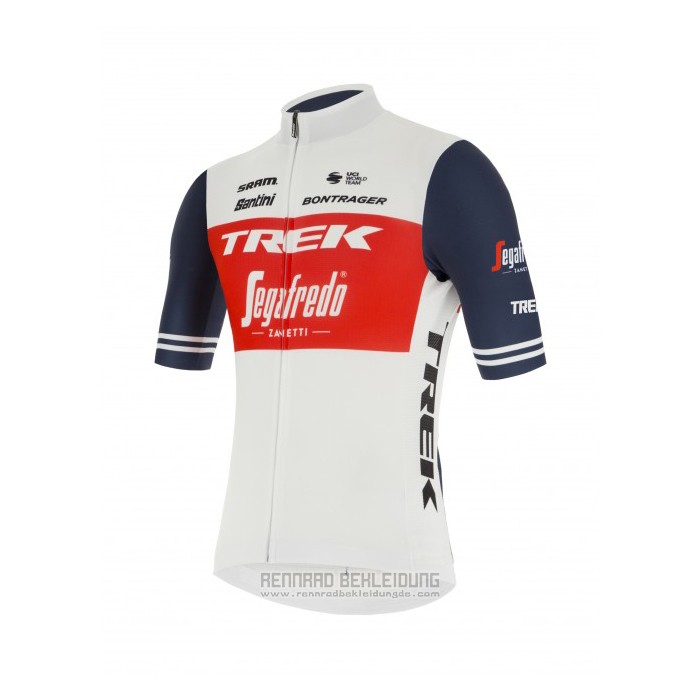 2021 Fahrradbekleidung Trek Segafredo Wei Tief Blau Trikot Kurzarm und Tragerhose